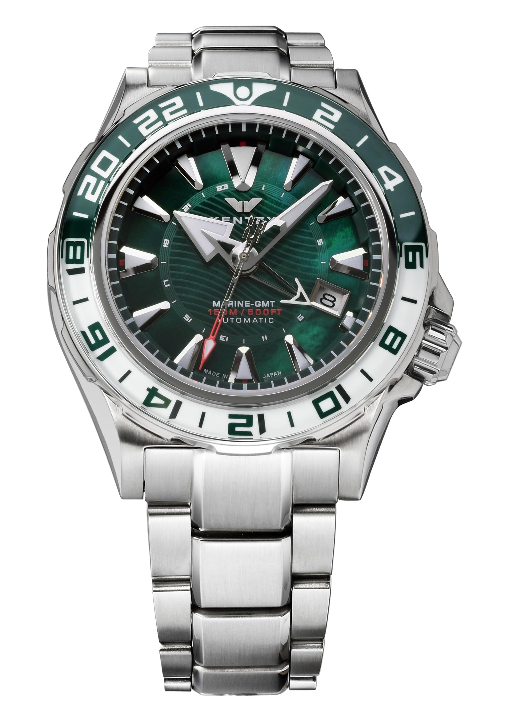 

Kentex Men s Automatic Watch, Marine GMT, Limited Edition of 188 Pieces, S820X-11, Silver