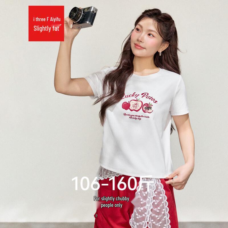 IEF Aiyifu Plus Size Women s 2026 Summer Korean Style Versatile T-Shirt M
