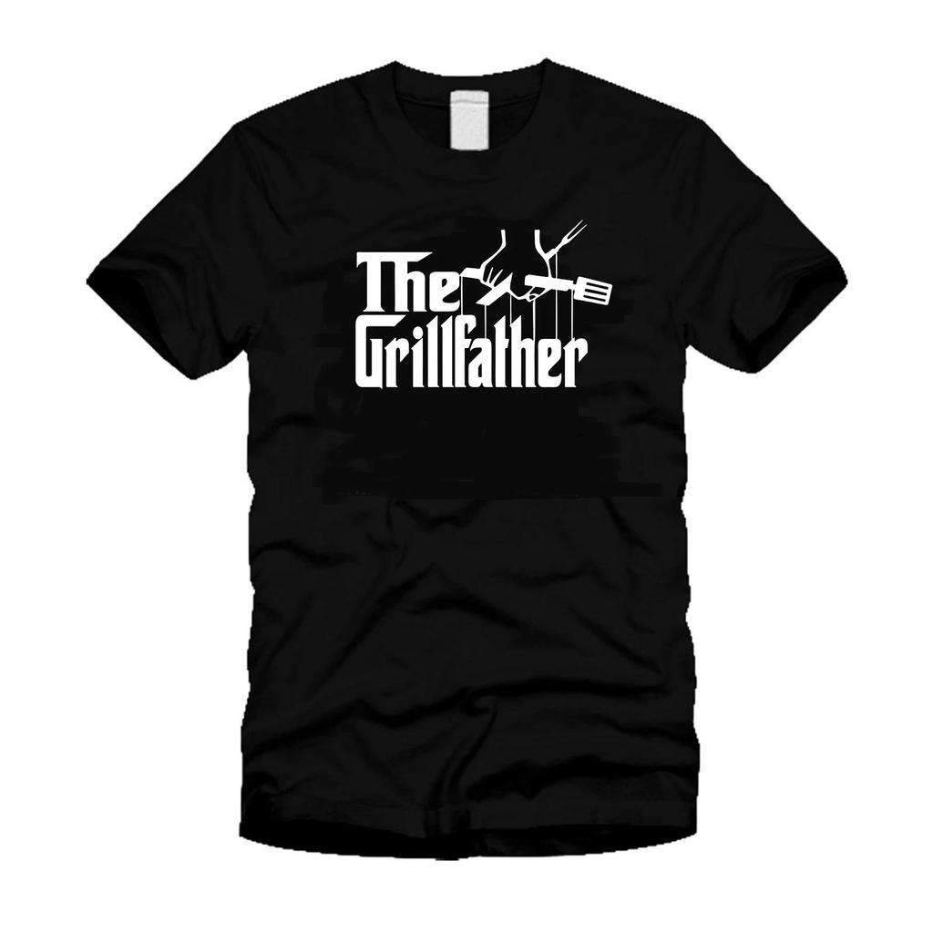 THE GRILLFATHER Funny Movie Parody Godfather Cool Modern Black T-Shirt