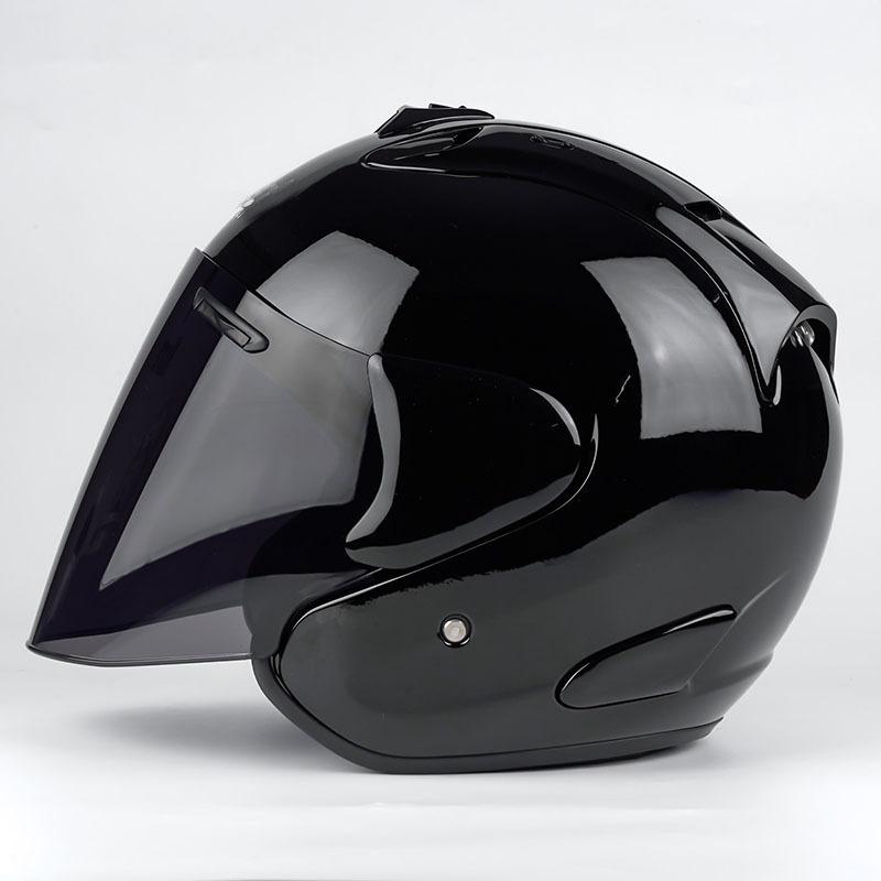 Men and Women Motorcycle Scooter Helmet Ram3 Bright Black Half Helmet Off-Road Summer Racing Safety Helmet Casque Capacete Casco