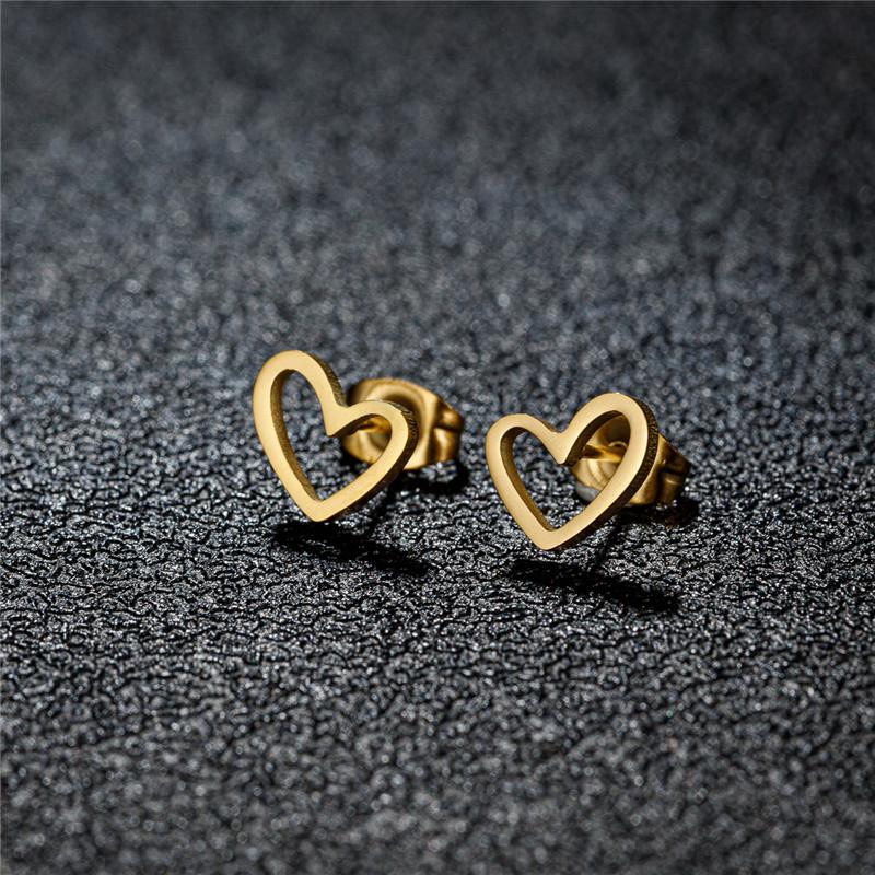 Stainless Steel Geometric Stud Earrings for Women Minimalist Circle Triangle Star Ear Studs Horseshoe U Shaped Earings oorbellen