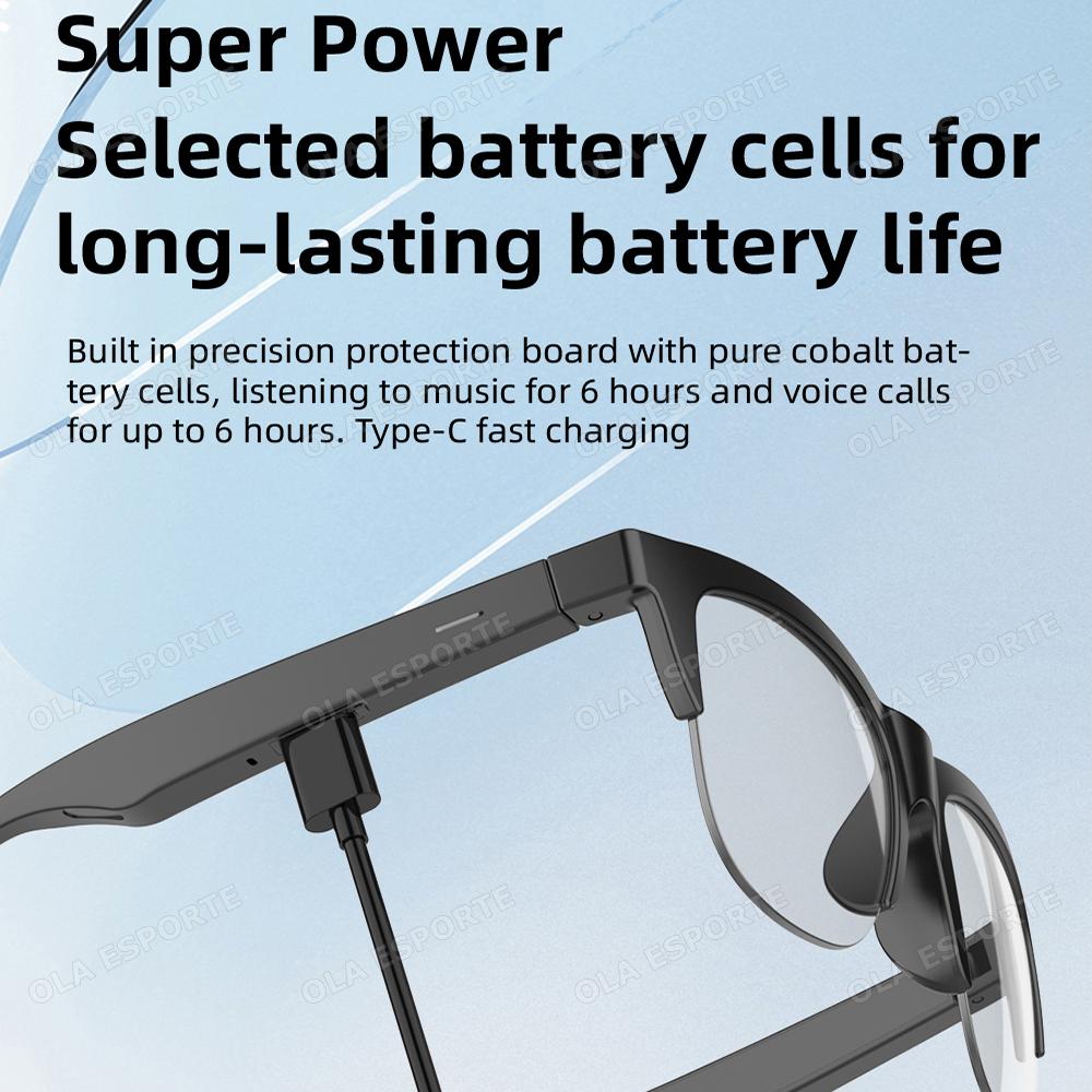 2026 Photosensitive Color Change Smart Glasses Man Bluetooth Voice Calls Control Music UV Polarized Sunglasses Headphone Glasses