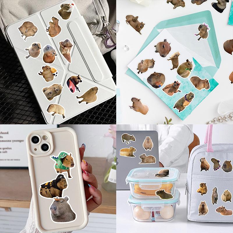 50PCS Capybara Stickers Funny Cute Brown Sticker Cartoon Animal Decal Vinyl Waterproof for Scrapbook Laptop Luggage Water Bottle