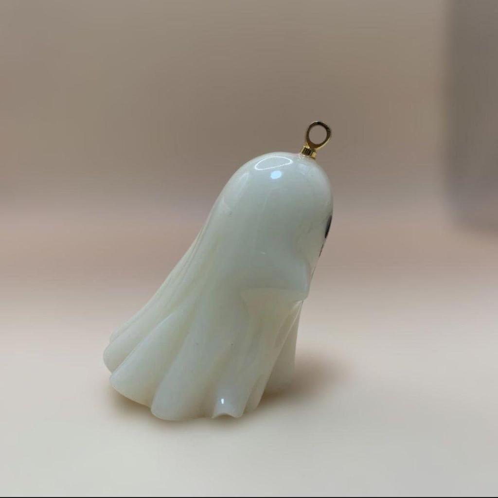 Used Rare Super Rare Q-pot. Ghost Ghost Sheet Charm Necklace Pendant