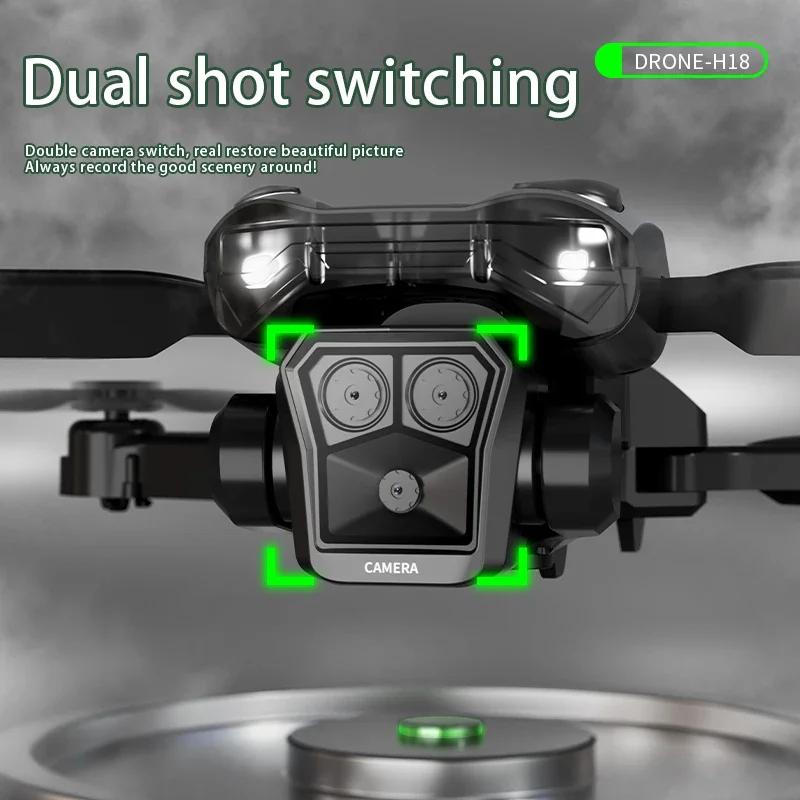 2025 Neu H18 RC Mini Drohne 4K HD Dualkamera Hindernisvermeidung Schwebend Faltbar Mini RC Hubschrauber WIFI GPV Quadcopter Spielzeug Kindergeschenk