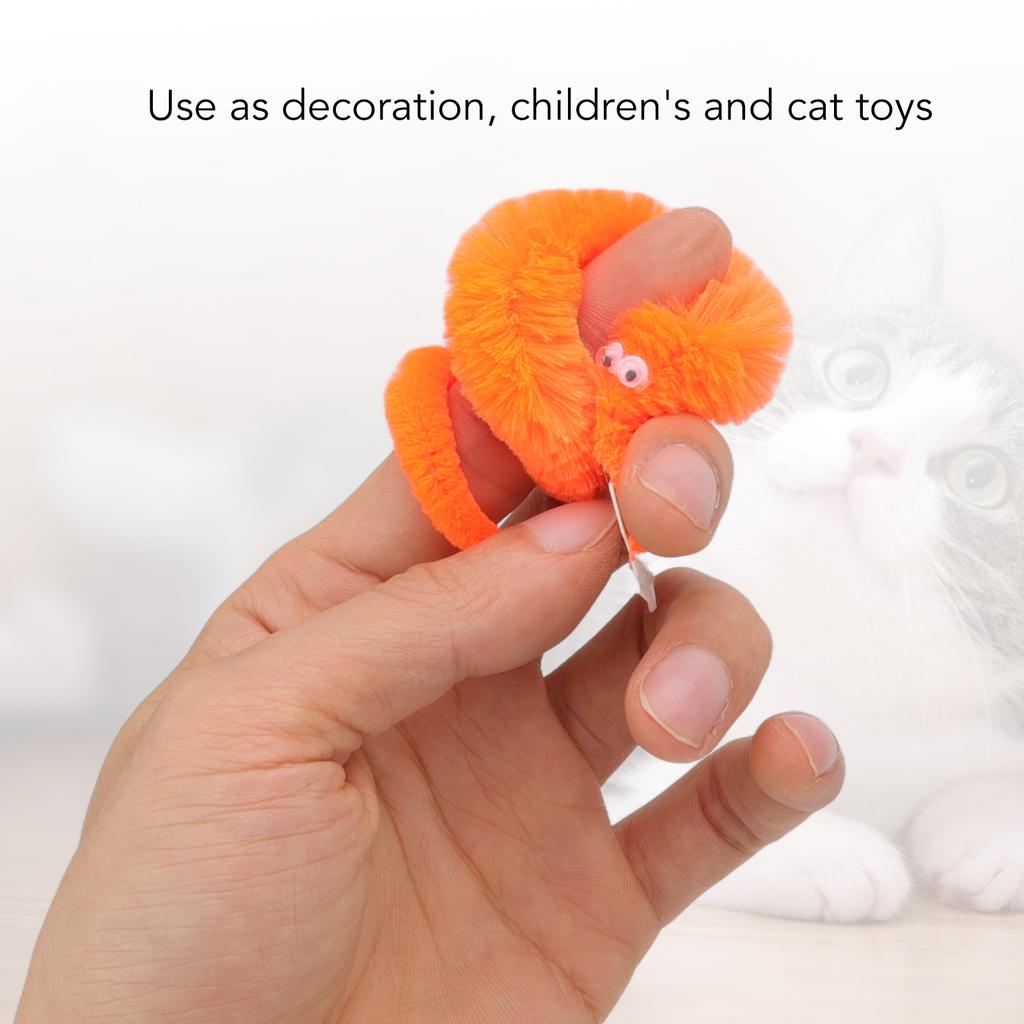 20 Pcs Furry Worm   Plush Material Cute     Compact Portable Fuzzy Worms for Party