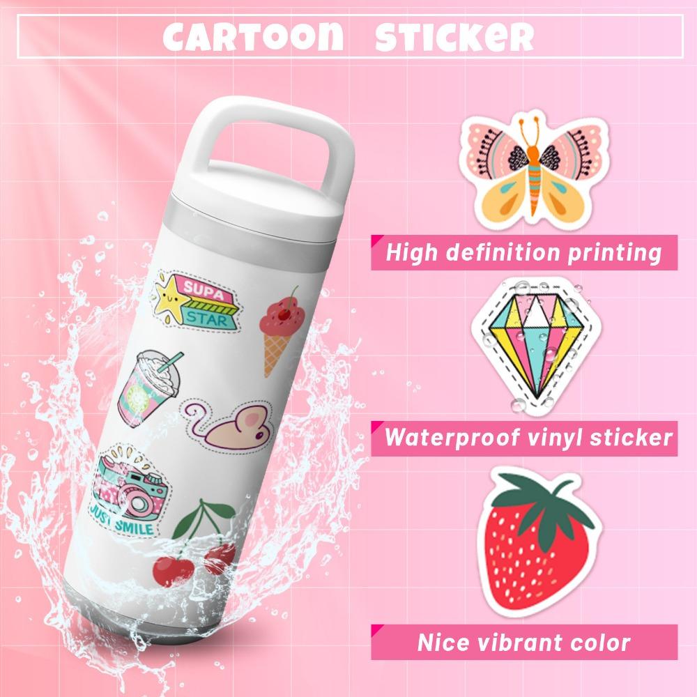 Cute 100Pcs Kawaii Cute Sticker Vsco Live Aesthetics For Kid Vibrant Multi-Colored Sticker Diy Laptops Water Bottles Phones Decorative Stickers