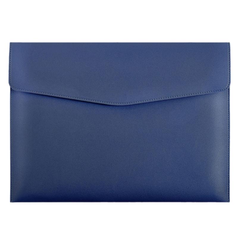

Large Capacity File Organiser Documents Pouches Magnetic Snap Closure Water Resistant Leather Document Folder For Office темно-синий