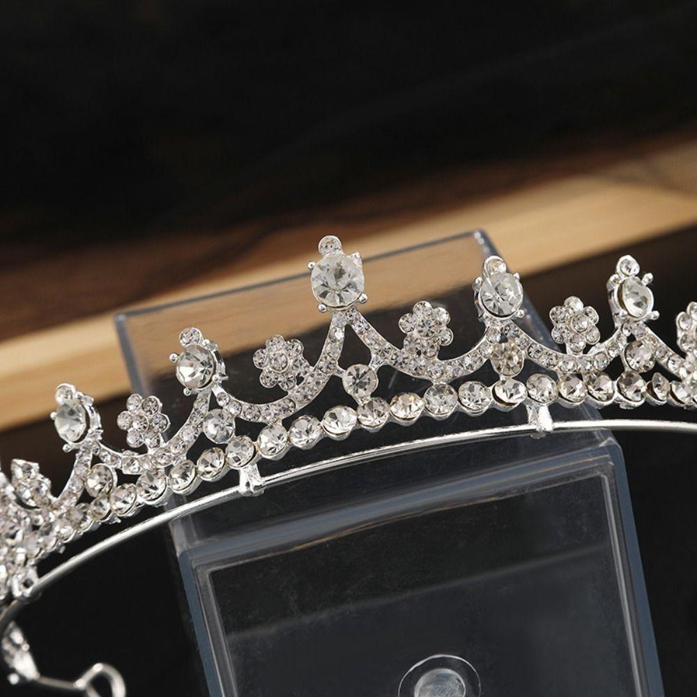 Shiny Crystal Bridal Crown Zircon Princess Tiara Fashion Rhinestone Headband  Girls