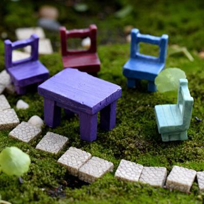 Miniatury Dekoracje Stoły Krzesła Meble Figurka Rzemiosło Krajobraz Roślina Uroczy Wróżka Żywica Ogród