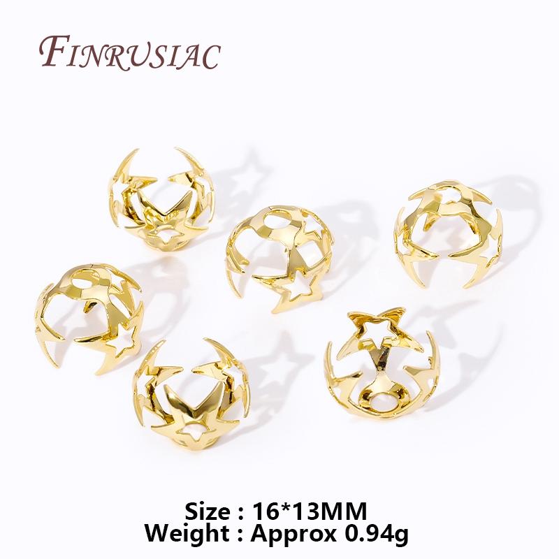 18K Gold Plated 12/16MM Large Beads Caps Filigree Bead Cap High Quality Jewelry Beads Cap DIY Handmade Jewelry Accessories
