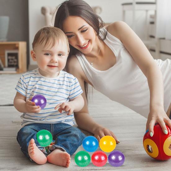 Mini Knobby Balls Set Spiky Massage Stress Balls with Pump Handheld Sensory Balls Fun Bouncing Balls for Toddlers Party Favors