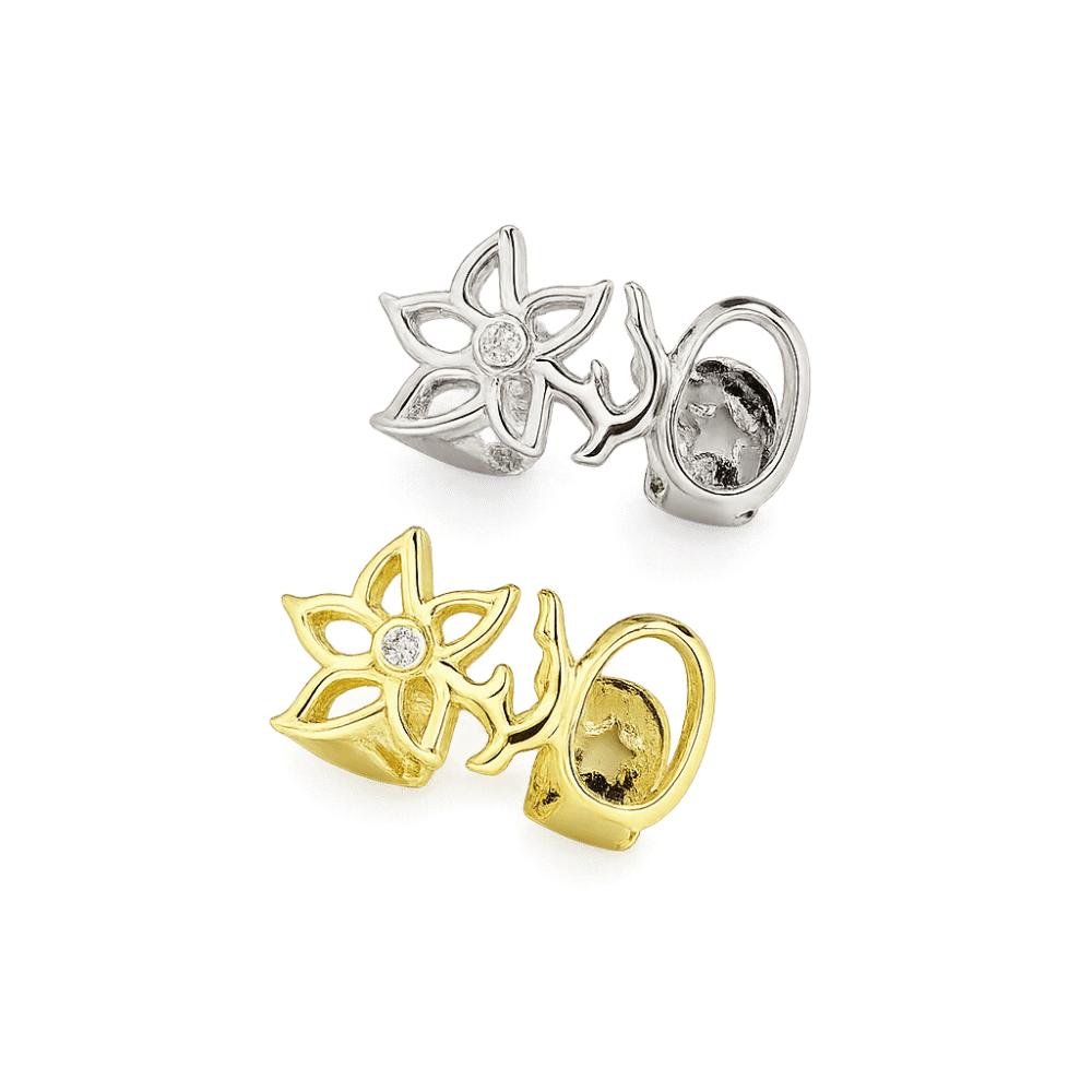 New Glossy Finish Double Hollow Flower Grillz Silver Gold Teeth Grillz Vintage Copper Irregular Shape Tooth Grills Hip Hop
