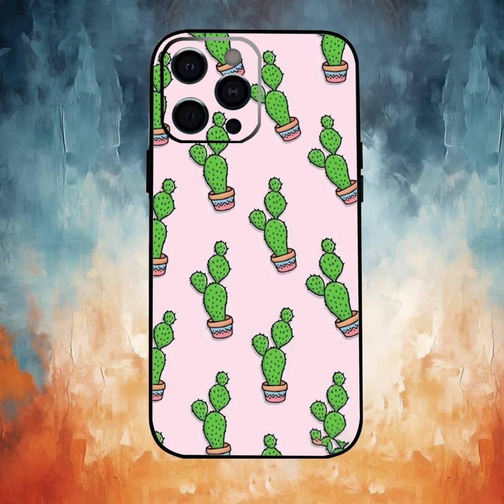C-Cactus Succulents Phone Case For iPhone 17,16,15,14,13,12,11 Plus,Pro,Max,XS Silicone Soft Cover