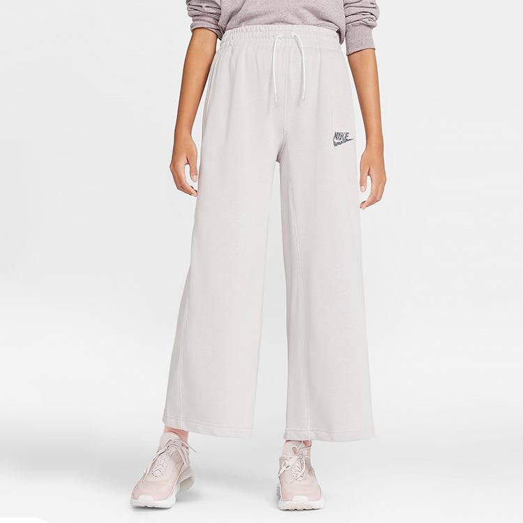 Nike Sportswear Logo Casual Loose Pants Women Bottoms Light-Silver-Gray CZ4572-094