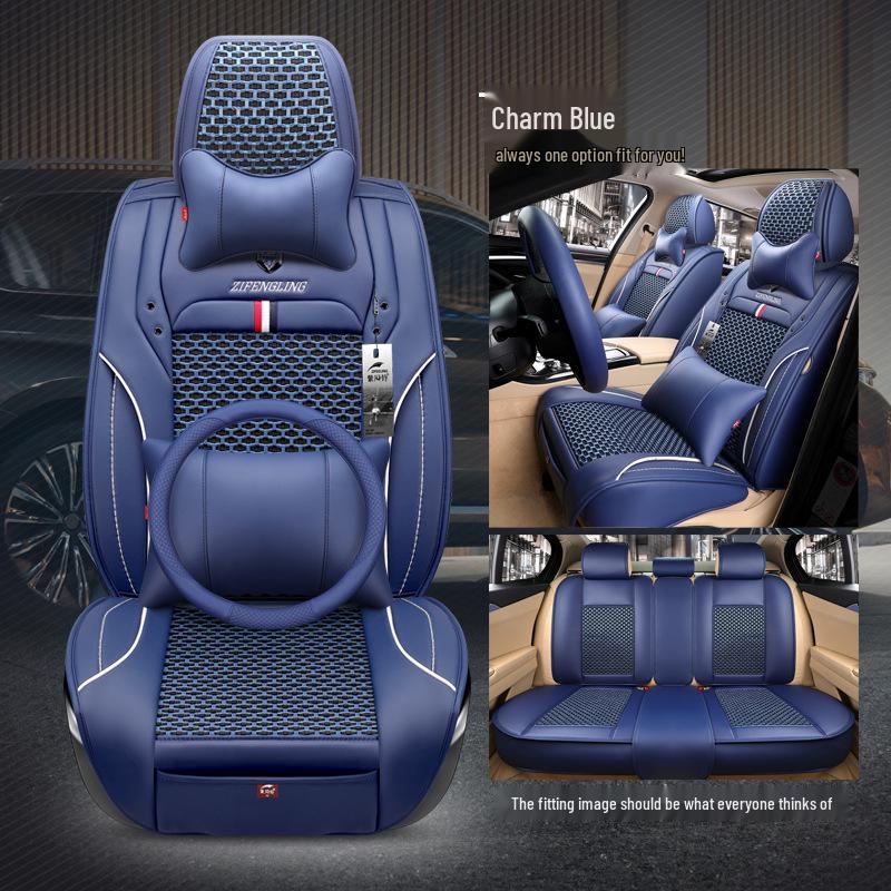 Four-Season Ice Silk Car Seat Cushion for Emgrand Boyue Vision X3 X6 - Cartoon Design