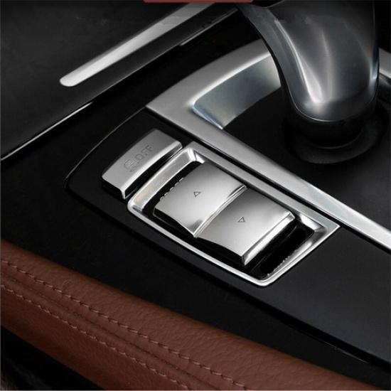 3x Chrome Gear Shift Side Buttons Cover Trim For BMW 5 F10 2011-2016 F25 F26
