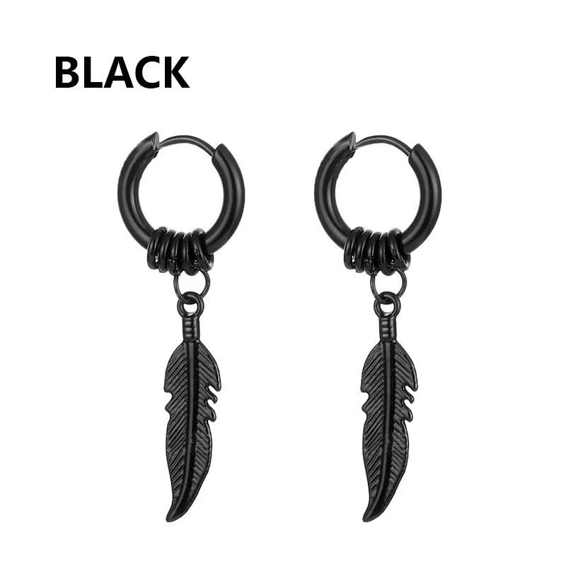 2PCStainless Steel Punk Men's Hoop Earrings For Women Hip Hop Totem Earring For Men Earrings Gothic Ear Stud Jewelry Party Gift