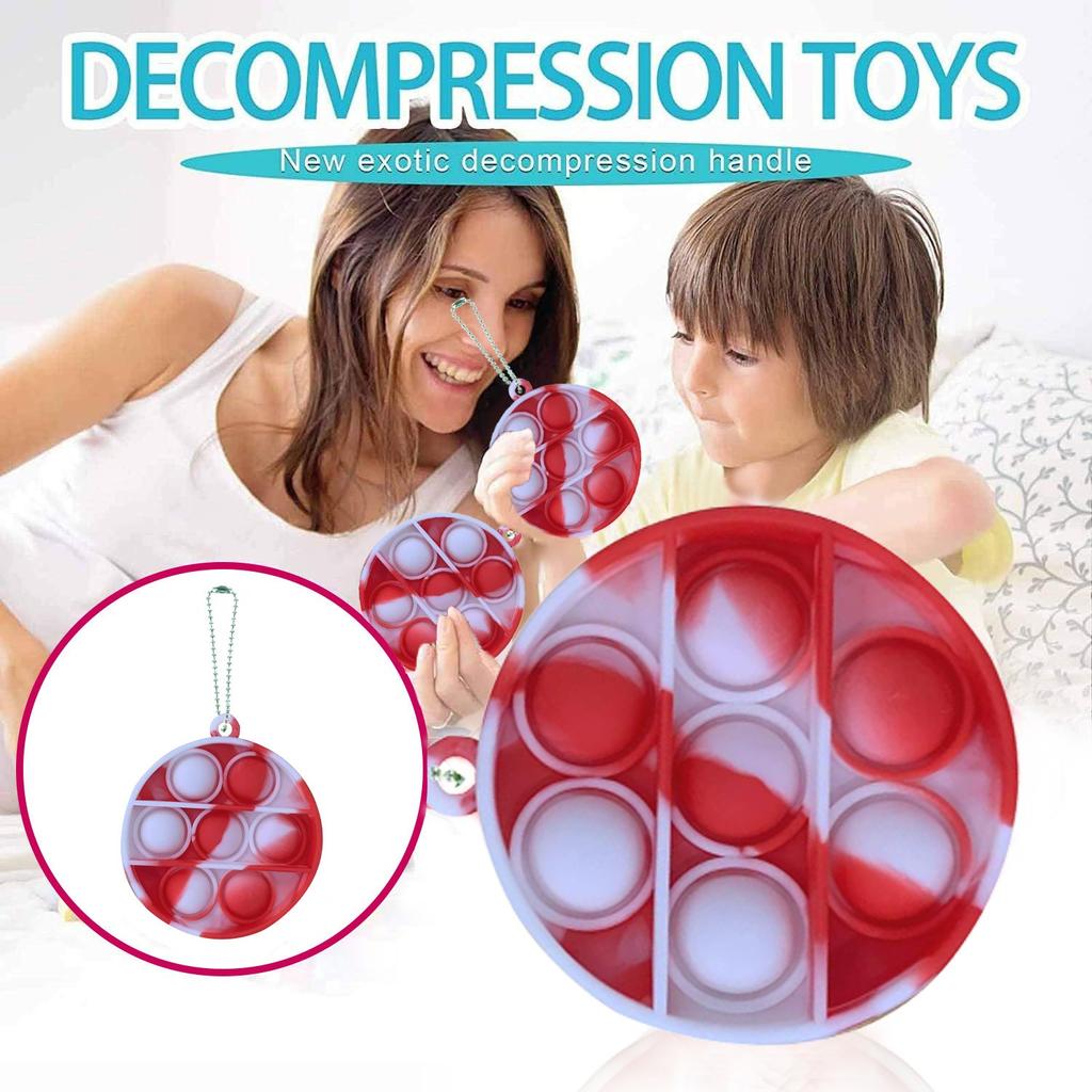 Children Adult Push Bubble  Sensory Toy Key Ring Educational Toy