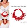 Geometrische Halskette aus roter Koralle für Damen Sommer Modeschmuck