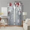 2Pcs Christmas Snowflake And Red Berry Print Polyester Material Window Curtains Rod Pocket Design For Easy Hanging Perfect For