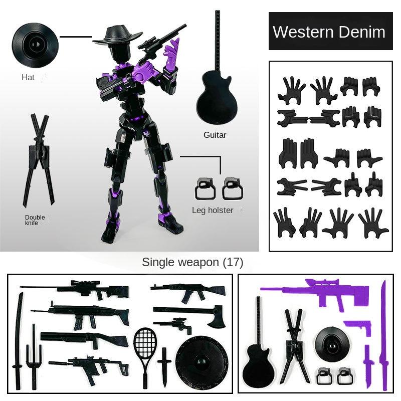 

3D Printing 13 Joints Figure Articulate Movable Dummy Doll Diy Assembly Toy Lucky Dummy Doll Model Enjoyable Squid Doll Handmade Toy -A5469