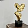 Minimalist Gold-plated Geometric Statue Desk Decoration Abstract Artwork Ornaments Creative Sculpture Room Aesthetic Decor