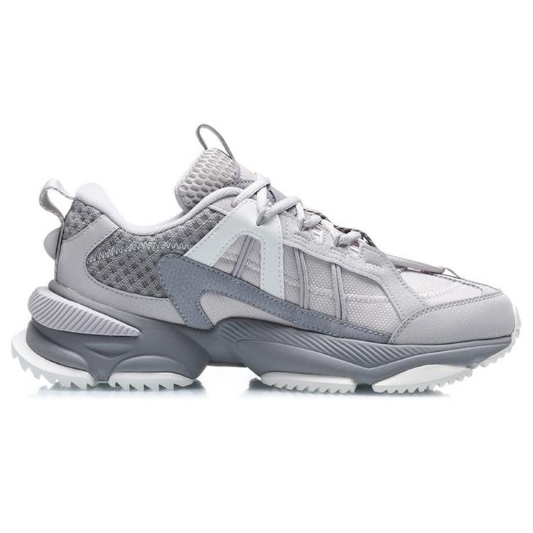 New LiNing Nebula M1 Cushioning Anti Slip Wear Resistant Breathability Low Top Sports Casual Shoes Men's Gray White AGCQ201-4