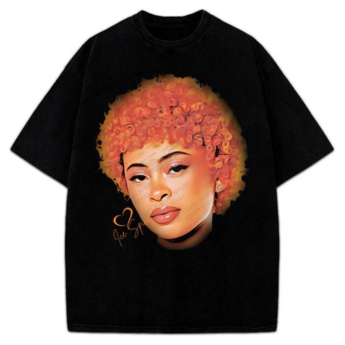 

Ice Spice T-Shirt Munch Female Rapper Big Face New York Rap T-Shirt 4XL