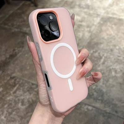 Magnetic Jelly 3-in-1 Phone Case Solid Color Matte 2-in-1 Phone Case Replacement Box for IPhone 15 Case