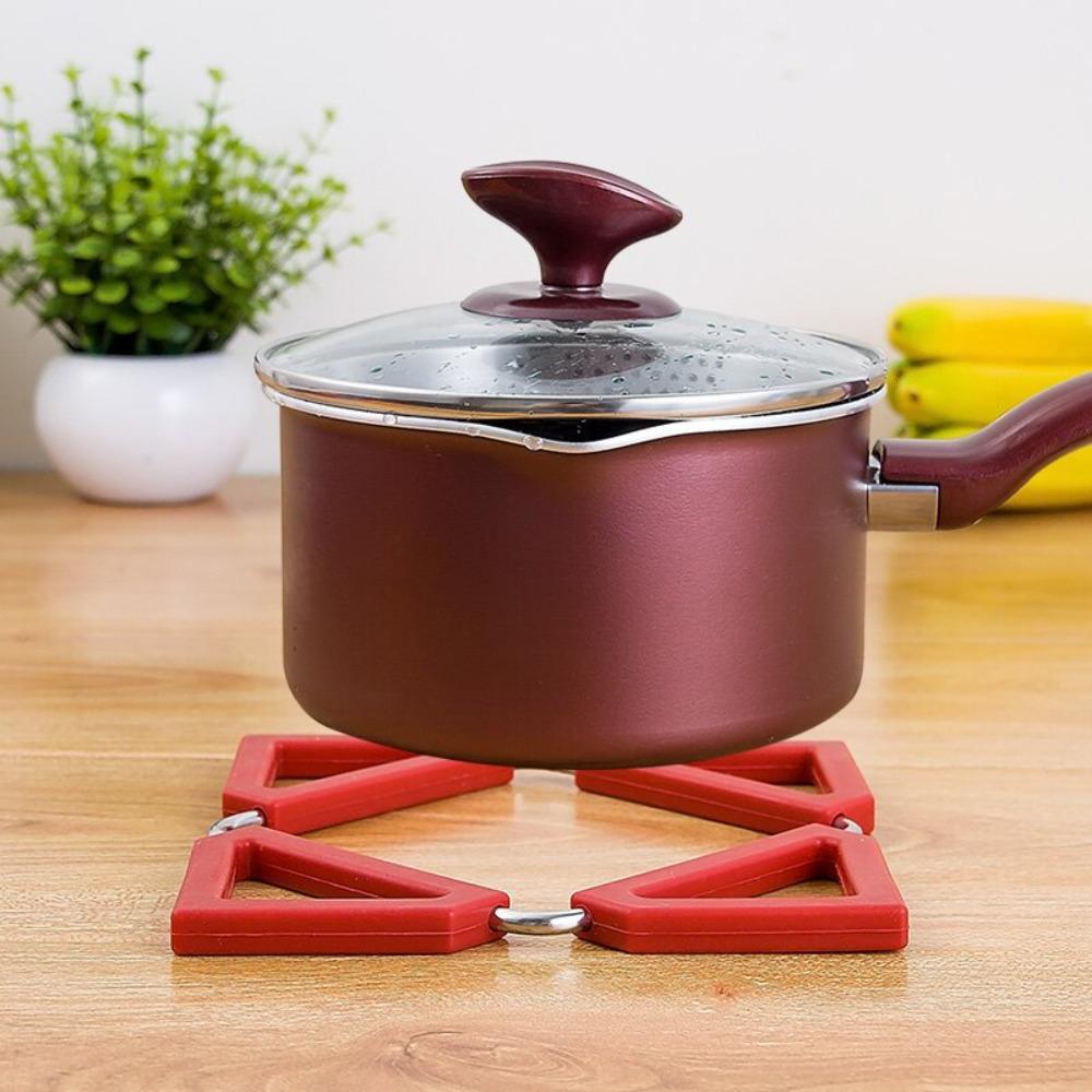 With Stainless Steel Frame Expandable Pot Mat Foldable Heat Resistant Pad  Dining Table