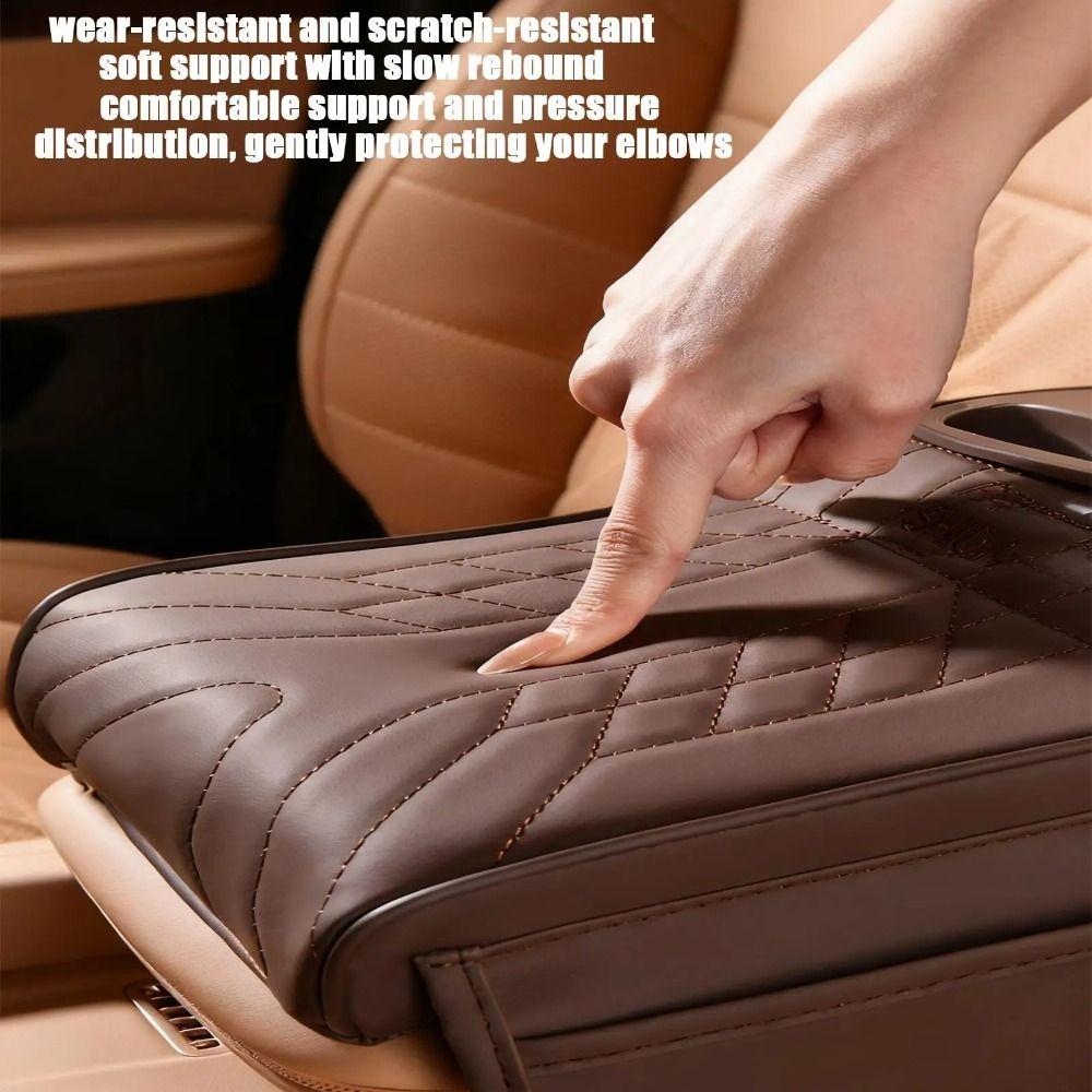 Height Increase Center Console Pad PU Leather Vehicle Armrest Cushion Auto Armrest Cover Mat SUV