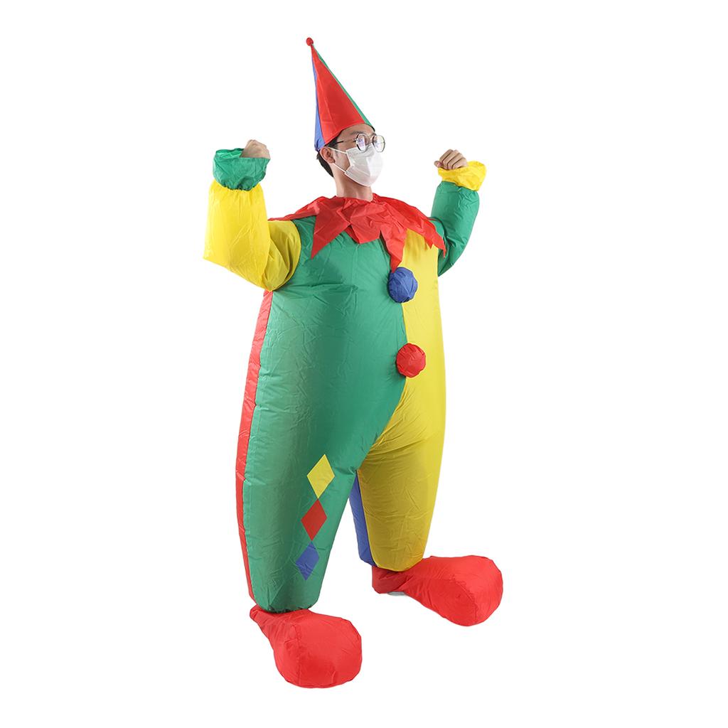 Inflatable Clown Costume for Adult Waterproof Blow Up Funny Joker Costume Jumpsuit for Halloween