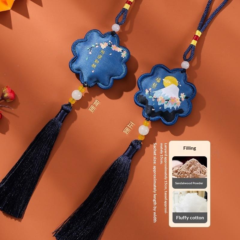 

Dragon Boat Festival Traditional Chinese Style Floral Sachet Embroidery Amulet Kit (With Fragrance) Diy Car Pendant