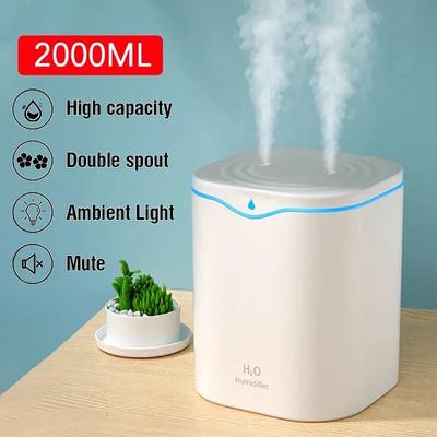 2000ML Luftbefeuchter USB Doppel Spray Port Ätherisches Öl Aromatherapie Diffusor Kühlen Nebel Maker Fogger für Home Office
