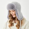Cappello Lei Feng Inverno da Donna per Equitazione All'Aperto Cappello Caldo Antivento Freddo Cappello con Paraorecchie in Pelliccia di Coniglio