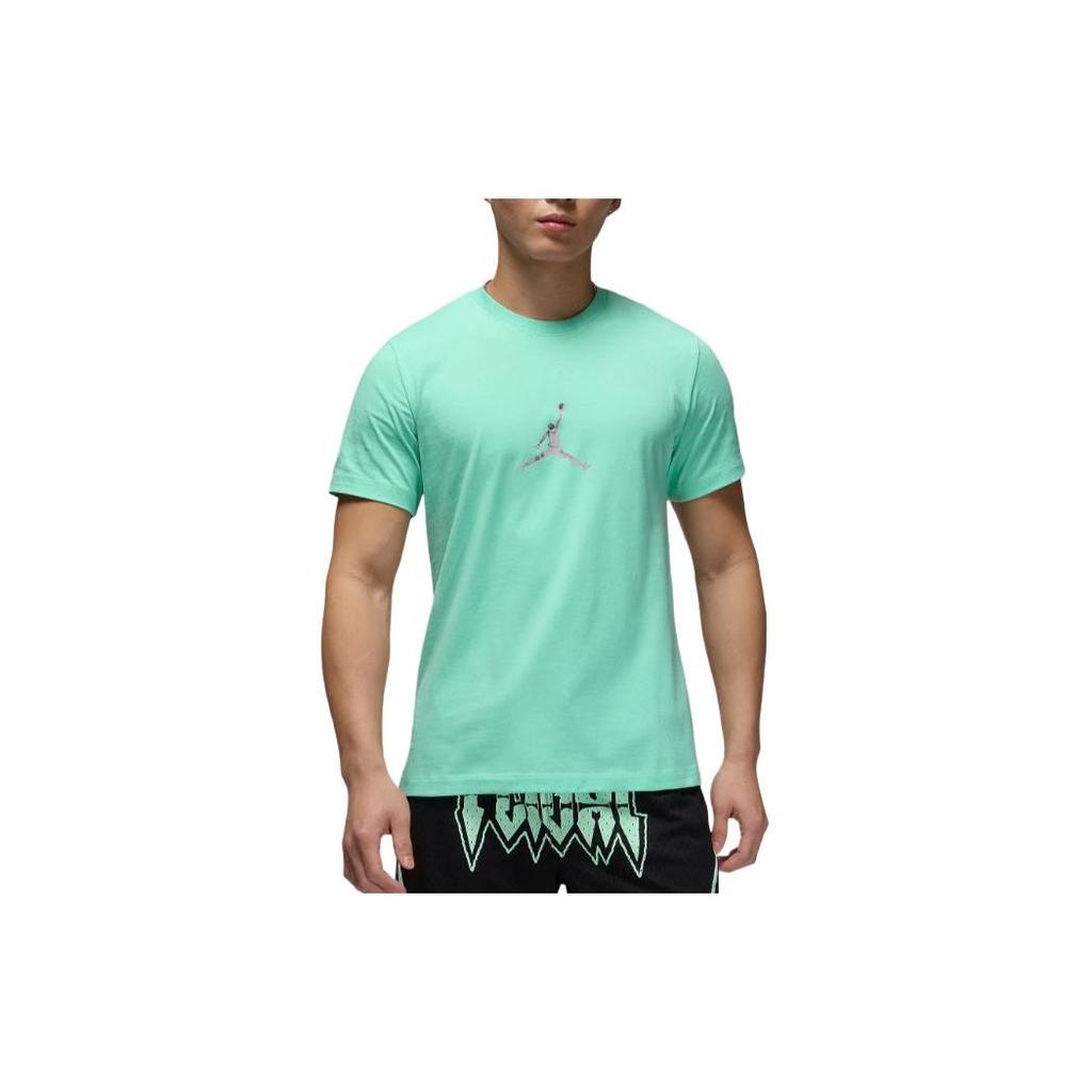 Jordan Logo Crew Neck Fitted Short Sleeve T-Shirt Men Tops Green FN5989-349