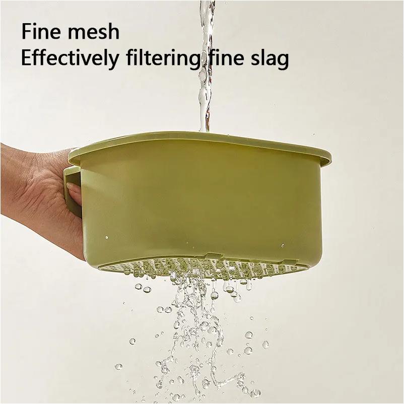 1pcs Kitchen sink filter basket, sink washing basin anti leak filter basin, one click press type grid drain storage rack