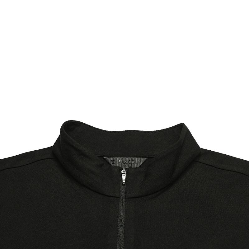 FILA Golf Series Simple Style Casual Sports Versatile Elastic Comfortable Long Sleeve Stand Collar Knit Top Men tops A11M545216FBK