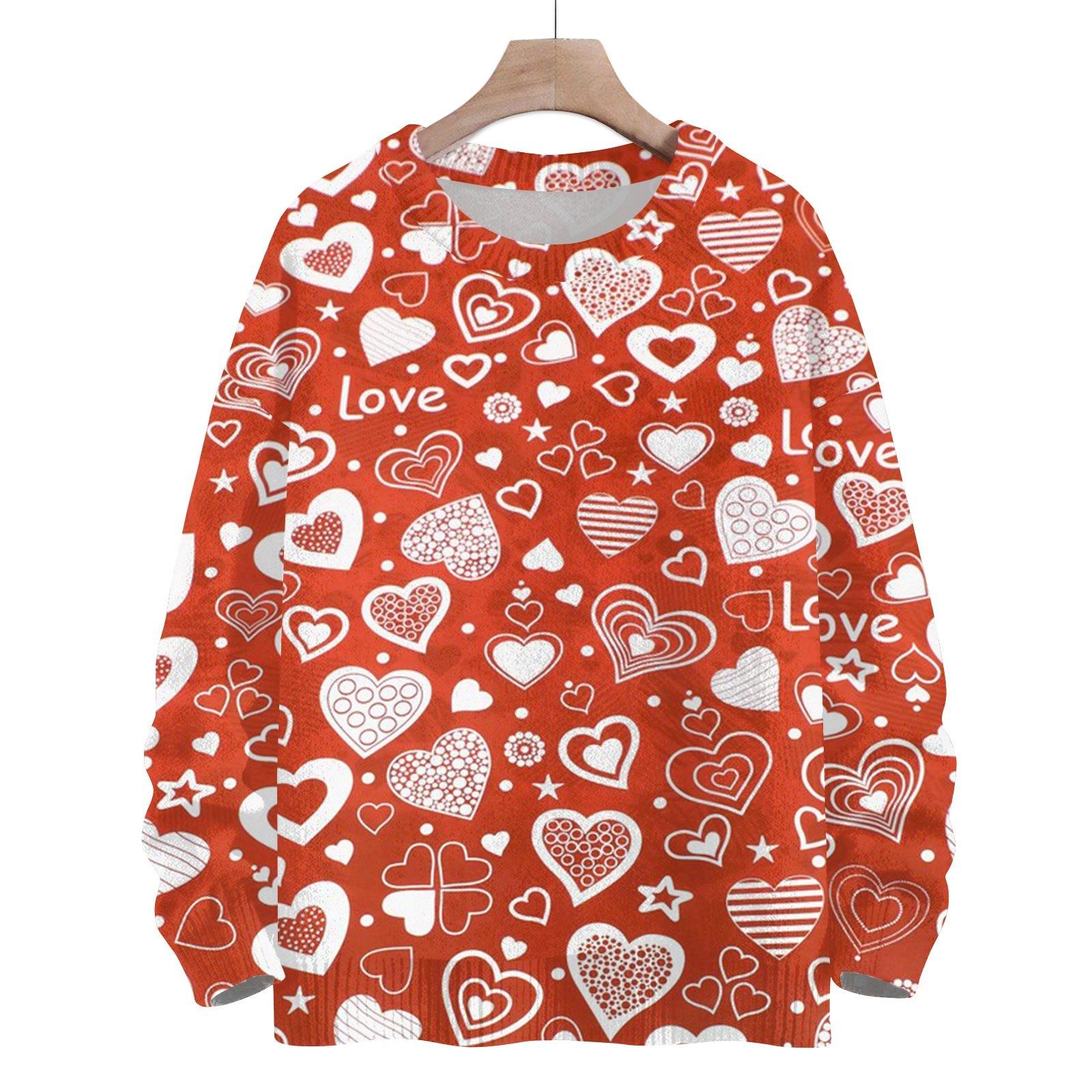 

Свитшоты для женщин Вязаный свитер Милая рубашка Осенний круглый вырез Пуловер Топы S винный