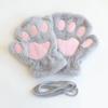 Soft Plush Cat Claw Gloves Winter Warm Cute Cartoon Cat Girls Fingerless Gloves Thickened Velvet Bear Paw Half Finger Gloves