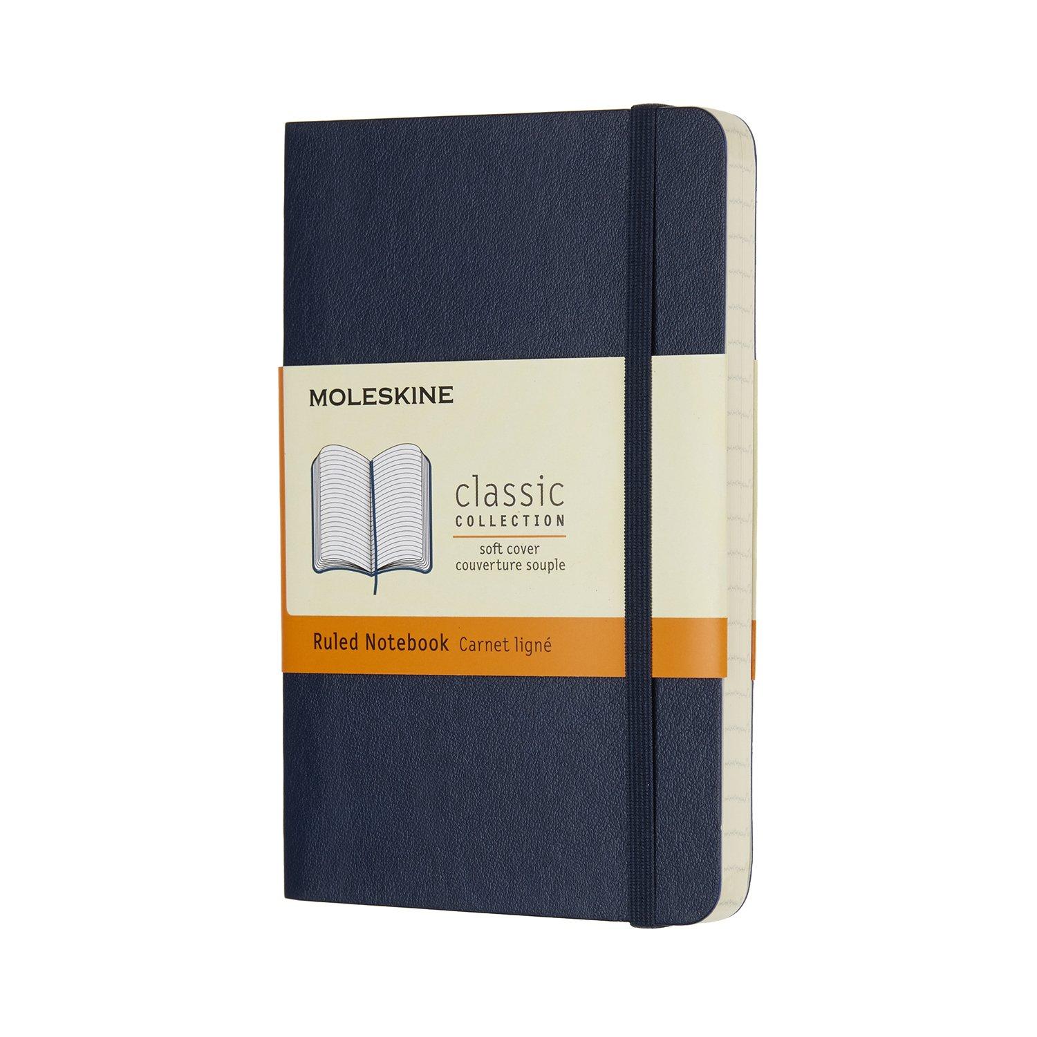 

Moleskine Notebook Classic Notebook Soft Cover Lined Pocket Size x Sapphire Blue QP611B20 (9cm 14cm)