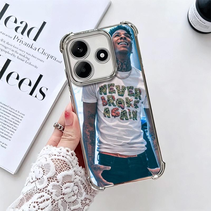 Rapper YoungBoy Plating Phone Case For Xiaomi Redmi Note 14 15 Pro Plus 13 12 11 11S 11T 10 9S 9 5G Anti-Fall Airabag Cover