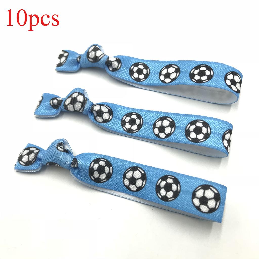 10pcs Football Printing Sports Headband Knotted Hair Tie Ball Game Commemorative Wrist Strap Gift American Football