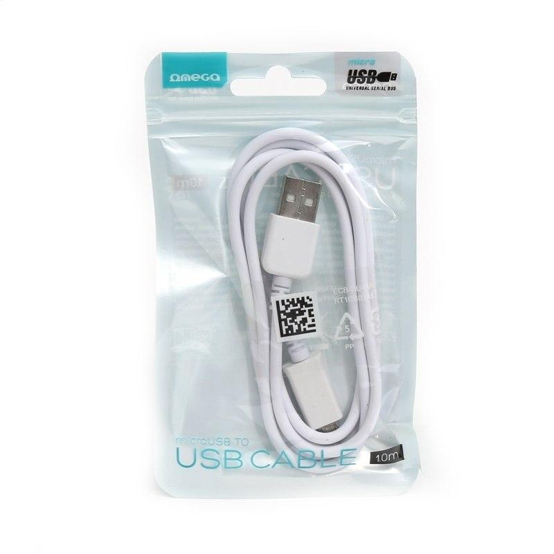 OMEGA MICRO USB TO USB CABLE 1M WHITE [42336]