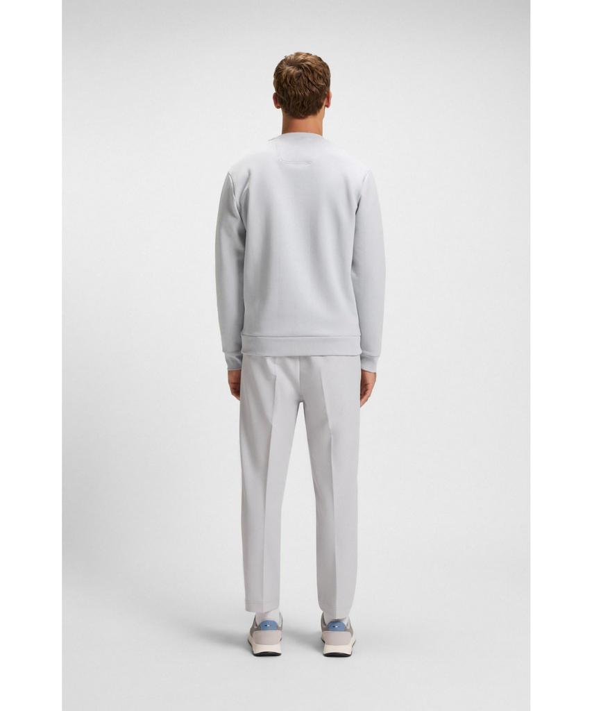 [BOSS] Cotton Blend Sweatshirt, Drop Needle Stitch, Men's XXL, Light Gray