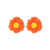 Oversized 3D Floral Earrings Women Zinc Alloy Studs In Pastel Bold Colors Lightweight Chic Statement Jewelry