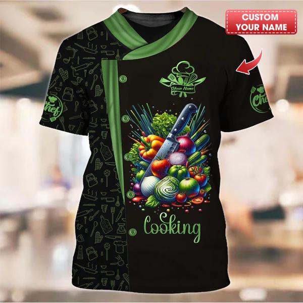 2025 Neue Designs Koch 3D-Druck T-Shirt Personalisiert Individueller Name T-Shirts Uniform Kurzarm Locker Schnelltrocknend T-Shirts Unisex Oberteile