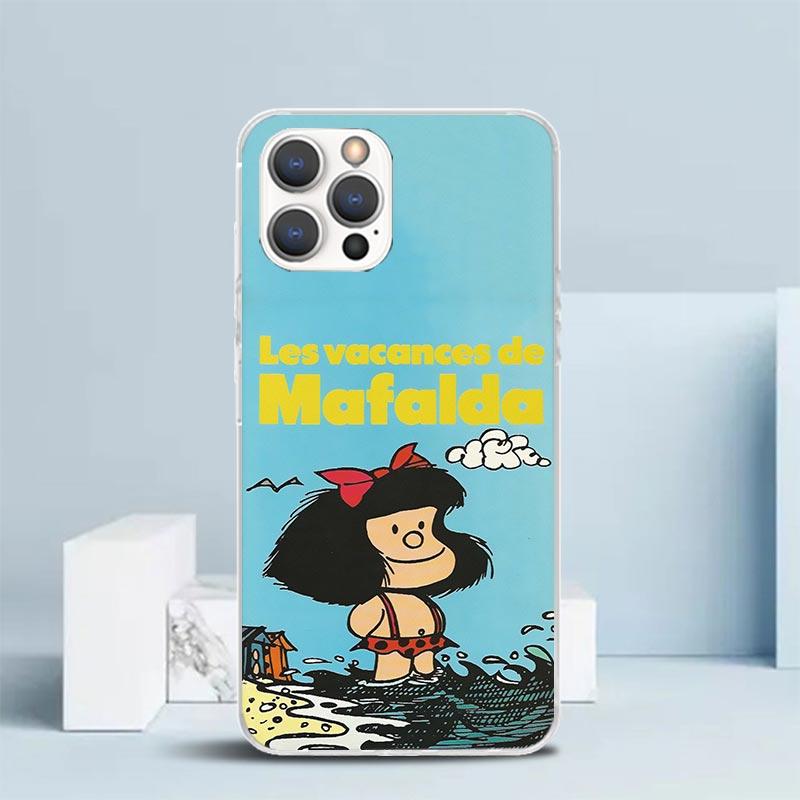 Mafalda Cartoon Phone Case For IPhone 16 17 Air 16E 15 14 Plus 13 Mini 12 11 Pro Max 7 8 + SE 2020 Soft TPU Back Cover 16 17 Air
