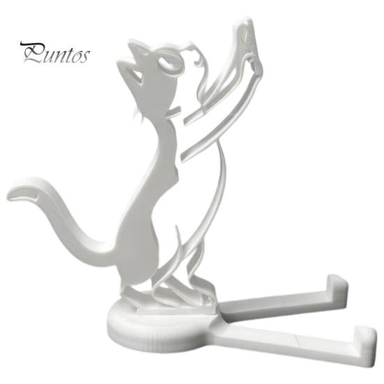 Strong Material Phone Holder 3D Printed Mobile Holder, One-Piece Molding Stand, Horizontal Vertical Climbing Cat Shape Stable Support for Watching